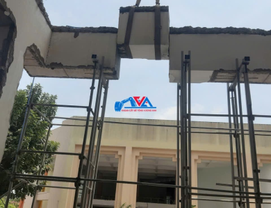Cắt Vách Bê Tông Bằng Máy Cắt Dây Kim Cương Không Rung Không Nứt