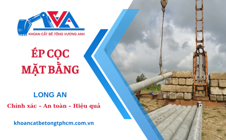 Ép cọc bê tông nhà dân tại Long An