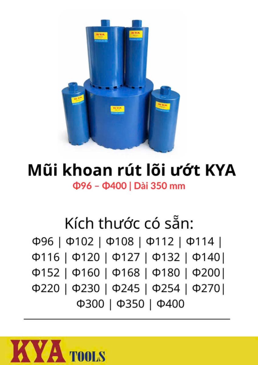 Địa chỉ bán mũi khoan rút lõi, lưỡi cắt bê tông chính hãng uy tín giá rẻ